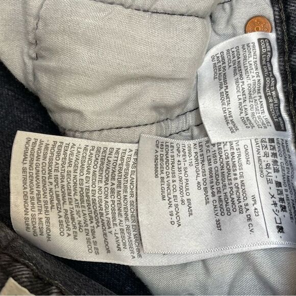 Levi’s 501 Button Fly Skinny Distressed Black Denim Jeans Sz S High Waist - Picture 10 of 11